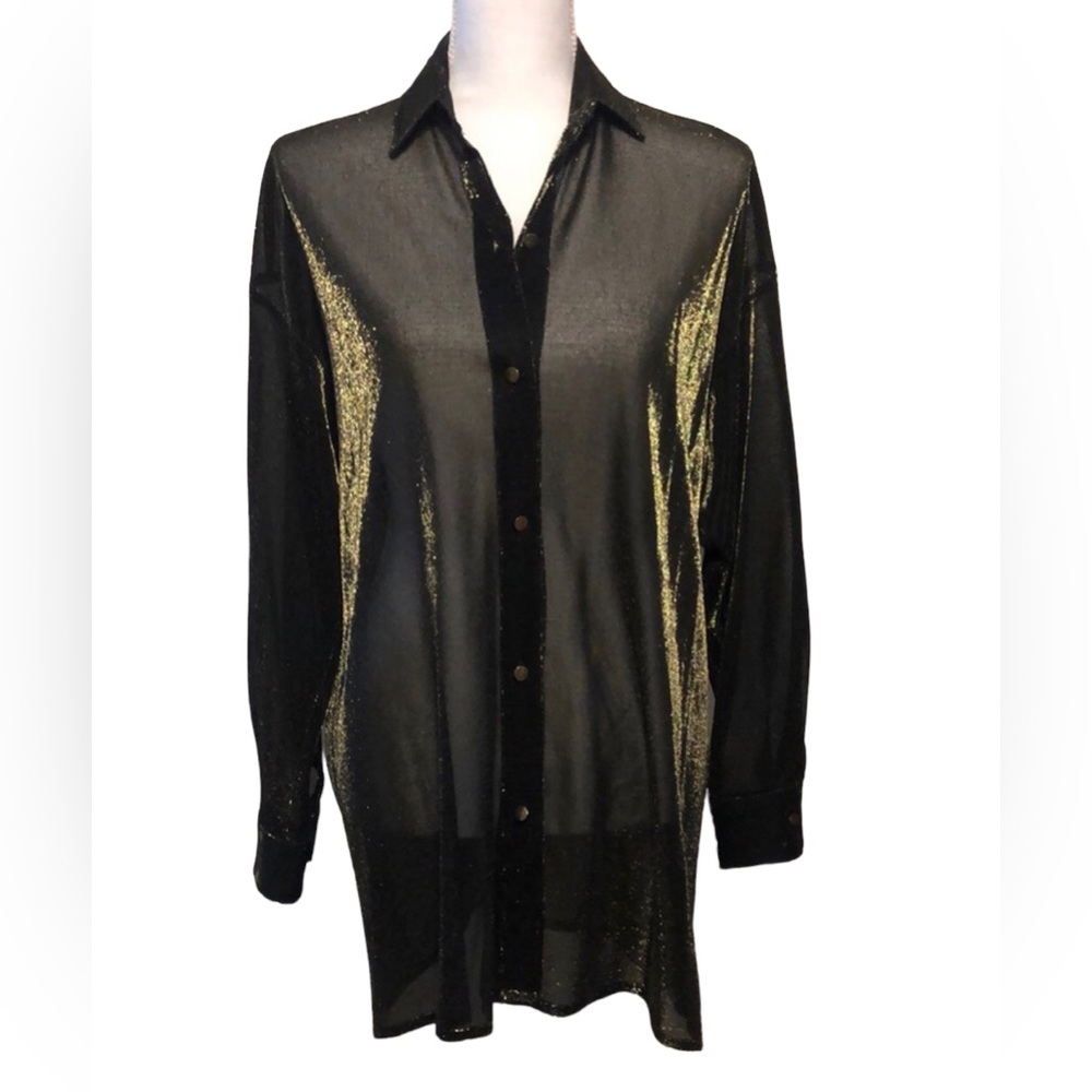 Bloomingdale’s Shimmery Gold Thread Top
